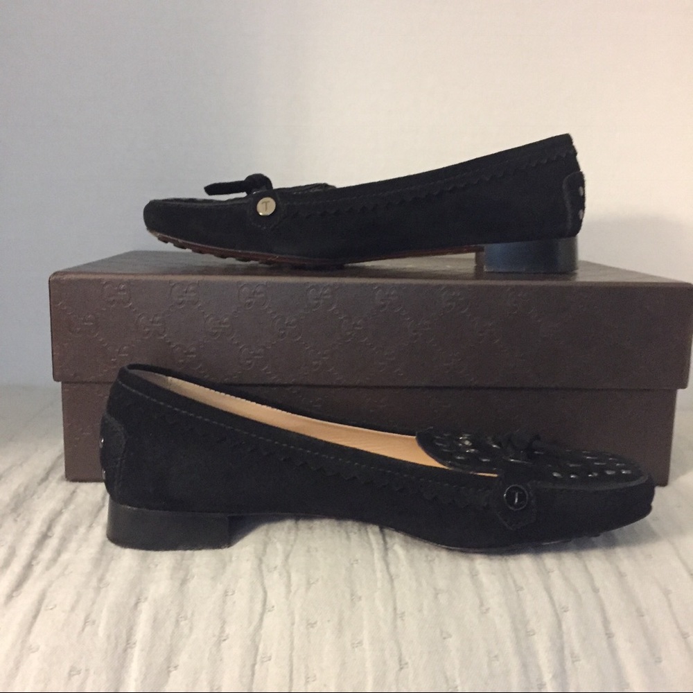 EUC Tod's Black Suede Loafers Size 6 FINAL PRICE